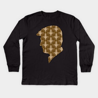 Leaf on the Wind Damask (Mal Edition) Kids Long Sleeve T-Shirt